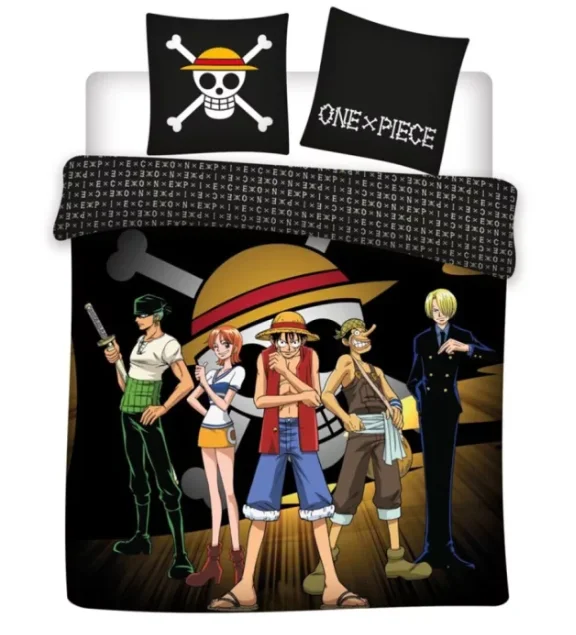AYMAX Parure de lit réversible - One Piece - Luffy et son équipage - 240 cm x 220 cm - AkiraHardware