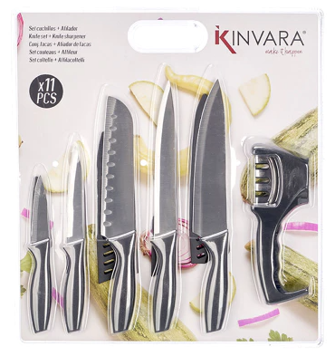 Set 5 couteaux aiguisoir noir