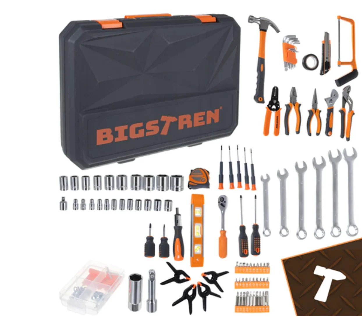 Coffret d'outils Bigstretch 168 pièces : clés, embouts, douilles 3/8", 1/4", 72 dents. - AkiraHardware