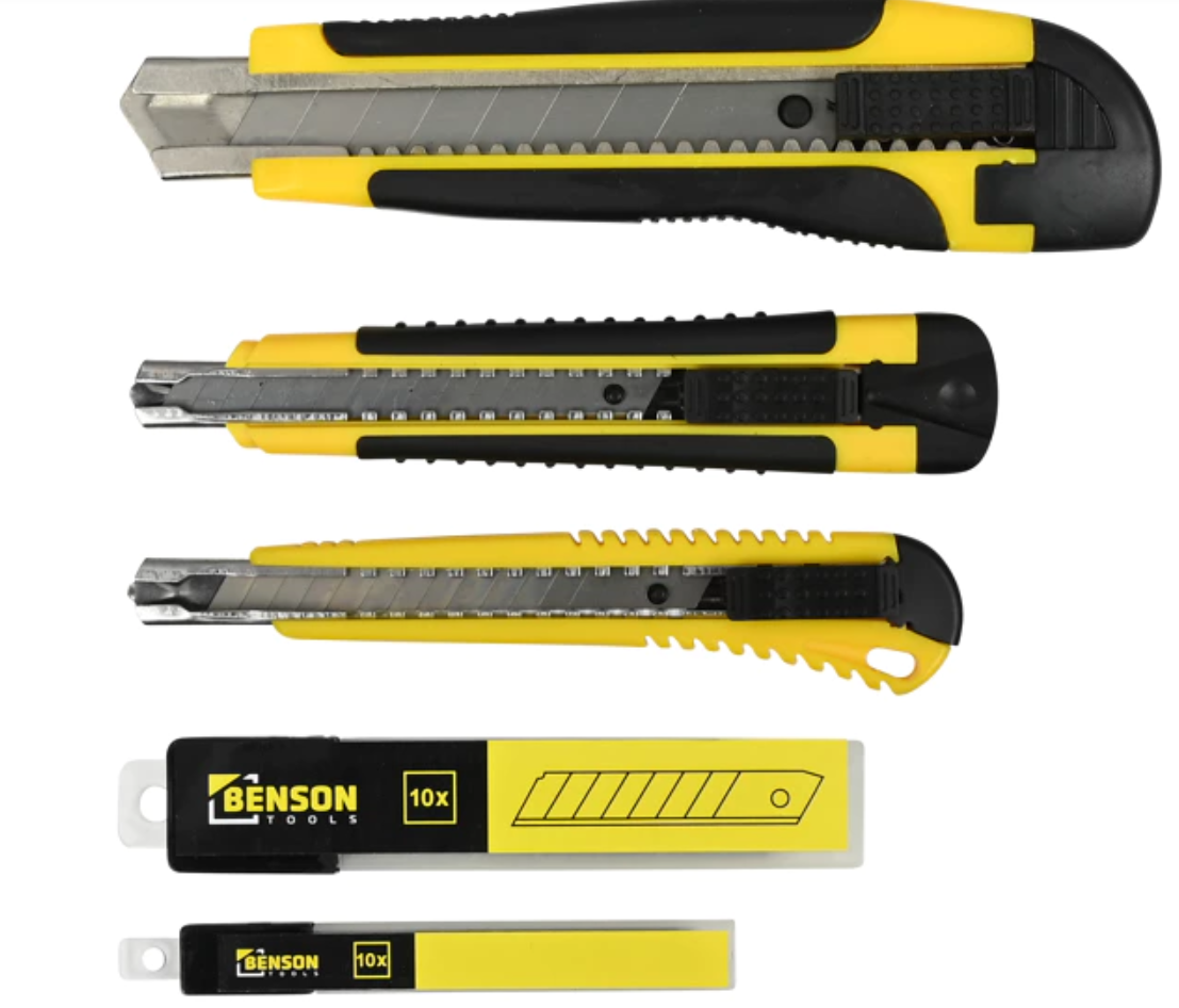 Cutter 26 pièces avec lames 18mm et 9mm pour bricolage professionnel