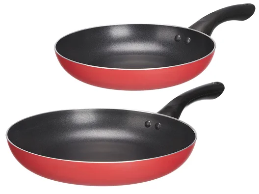 set 2 poêles à frire en aluminium rouge - AkiraHardware
