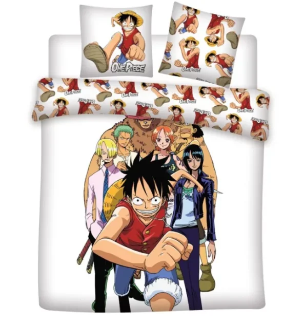 AYMAX Parure de lit réversible One Piece Tous Les Personnages Fond Blanc - 240 cm x 220 cm - AkiraHardware