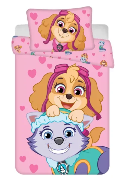 Paw Patrol peuterdekbedovertrek Skye & Everest - roze - 100 x 135 cm - pre order - AkiraHardware